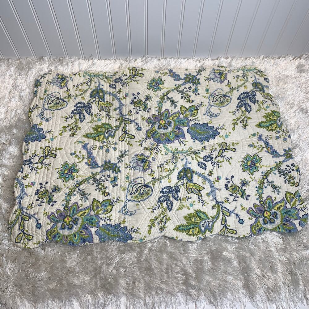 NWOT Pillow Sham Quilted Standard Size Blue Green